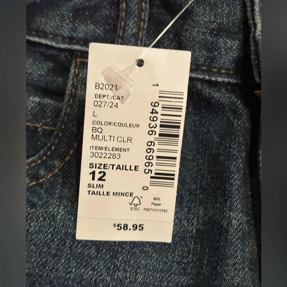 NWT The Children's Place Dark Blue Jeans Bootcut Semi-Evasee Size 12 Slim